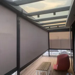 Persiana de pérgola motorizada ecológica para patio, persianas enrollables para ventana ziptrak para exteriores, persianas opacas para pantalla