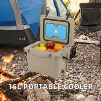 Glacière isotherme portable 15L en PE rotomoulé, moderne, réutilisable, pour camping, pêche, stockage de glace sèche, étanche, 5 jours, avec logo personnalisé