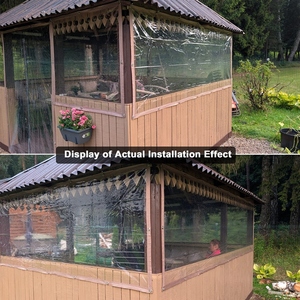 0,35mm/0,55mm Transparente PVC-Regenvorhangplane für den Außenbereich mit Drehverschlüssen, Wasserdichte Klare Plane für Pergola, Veranda, Pavillon - Product Image 6