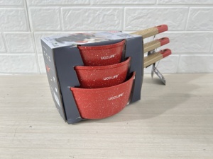 Ensemble <span class=keywords><strong>de</strong></span> casseroles effet bois 14/16/18cm, antiadhésives, compatibles induction, en pierre Maifan, marbre, simplicité moderne, 3 pièces - Product Image 3
