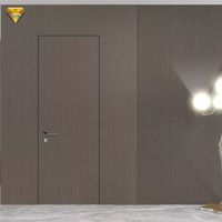 Porte cachée intérieure minimaliste de luxe, porte à charnières affleurante haut de gamme, cadre en aluminium et bois sans cadre, invisible, étanche, insonorisée, chambre à coucher