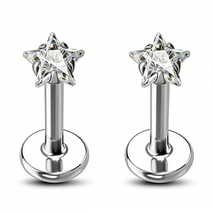 Pendientes <span class=keywords><strong>de</strong></span> <span class=keywords><strong>titanio</strong></span> tipo labret para cartílago, unisex, con rosca interna, circonita, flor, para nariz, tragus, hélix, labio, <span class=keywords><strong>piercing</strong></span> <span class=keywords><strong>de</strong></span> <span class=keywords><strong>titanio</strong></span> - Product Image 4