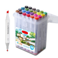 Vente chaude couleurs Double Pointe Art Dessin Marqueurs Permanent Alcool Marqueur Stylo Ensemble Avec boîte en plastique