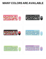 Kustom Oval keycap portabel Tablet Keyboard dan Mouse nirkabel 100 tombol membran Slim Keyboard
