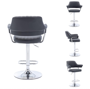 Taburete <span class=keywords><strong>de</strong></span> Bar Giratorio Moderno <span class=keywords><strong>de</strong></span> Piel Sintética PU, Ajustable, <span class=keywords><strong>para</strong></span> Desayuno, <span class=keywords><strong>Cocina</strong></span>, Bar, Hogar, Hotel, con Estructura Metálica, <span class=keywords><strong>para</strong></span> Comedor - Product Image 3