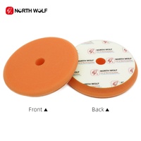 Tampon de polissage en mousse orange de 6 pouces à surface lisse pour le detailing automobile, le cirage et le lustrage - Tampons de découpe et de finition haute densité pour polisseuse DA
