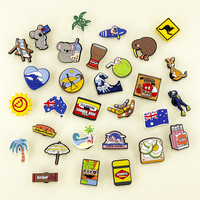 Breloques de chaussures en PVC souple 2D sur le thème de l'Australie, décorations imperméables pour sabots, breloques pour chaussures de surf pour enfants et adultes