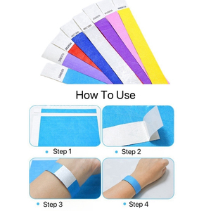 พิมพ์ Tyvek Dupont สายรัดข้อมือกระดาษกันน้ำแบบใช้แล้วทิ้งกำไลข้อมือสำหรับงานปาร์ตี้ - Product Image 3