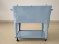 Chariot isotherme rétro 73L en métal avec roulettes pour la plage – Garde au frais