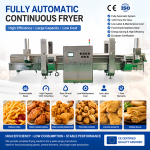 Machine à frire automatique continue 1-3T/H, certifiée CE, haute capacité, faible coût de main-d'œuvre, entretien facile - Product Image 1