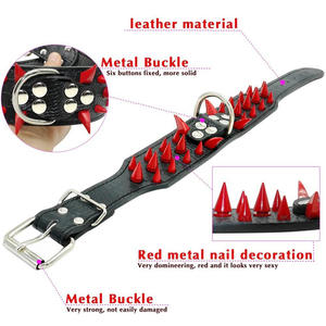 Vendedor caliente Sharp Spiked Studded <span class=keywords><strong>Dog</strong></span> Collar-Collares de cuero con estilo para perros-2 pulgadas de ancho Fit Perros medianos y grandes - Product Image 4