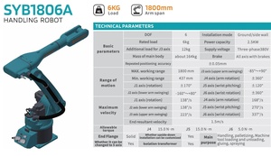 Bras robotisé industriel 6 axes Sooyee SYB1806A, charge utile 6 kg, portée 1800 mm, 2,5 kW, 380 V, manutention, palettisation - Product Image 5