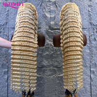 Perruques en cheveux humains vierges en vente chaude, vente en gros à bas prix, perruque sans colle, vague profonde, raie au milieu, perruque à dentelle frontale pour femmes noires