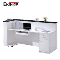 Comptoir de réception de bureau moderne en bois d'occasion, design de luxe, vente en gros
