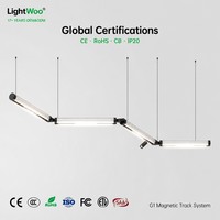 Système d'éclairage linéaire modulaire magnétique Baron extensible DIY 5 mm ultra-fin 48 V pour salon, cuisine, bureau, carré, hexagone
