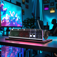 Clavier et souris de jeu rétroéclairés RGB personnalisés OEM, prix d'usine, clavier de jeu rétroéclairé filaire pour ordinateur de bureau PC