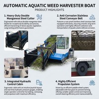 Machine multifonctionnelle pour la récolte des plantes aquatiques, pour la coupe des roseaux et le nettoyage des plantes aquatiques en rivière en Afrique