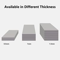 Bantalan bahan isolasi silikon termal kustom, 1W 2W 3W 6W 8W 10W 12W 0.5 ~ 20mm bantalan konduktif termal tebal untuk PC