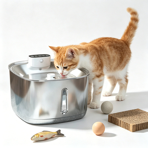 Fontaine à eau pour animaux de compagnie en acier inoxydable à basse tension, amovible et lavable - Product Image 1