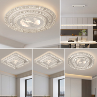 Luxe Moderne LED Acrylique Plafonnier Finition Noire Angle De Faisceau Dimmable Suspension pour La Maison Hôtel Lobby Salle De Banquet