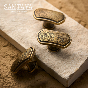 Santaya Solid Antiek Geborsteld Messing Handgrepen Keuken Kastgrepen Slaapkamer Garderobe Ladeknoppen Meubelgrepen - Product Image 1
