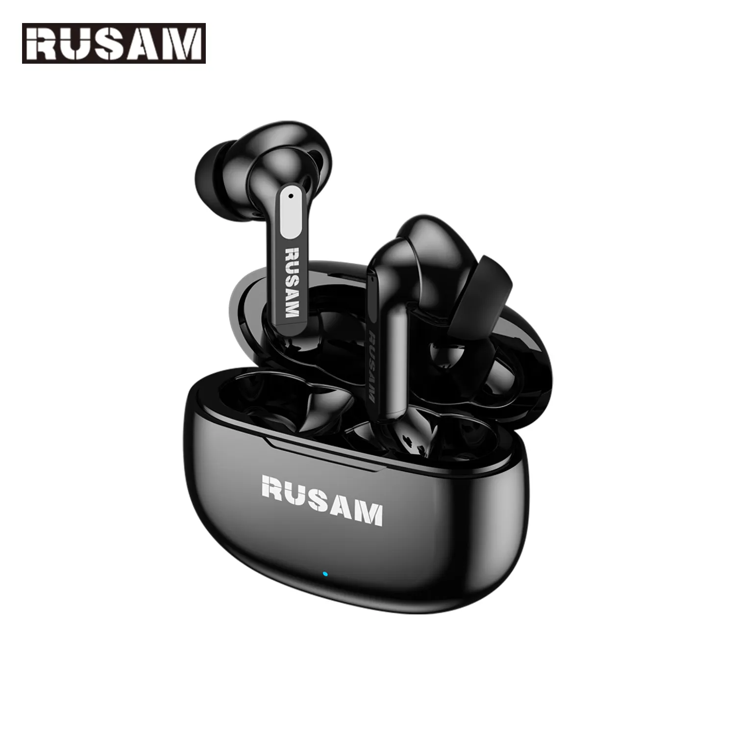 Black wireless bluetooth earphones Made In China factory noise cancelling TWS earbuds for iPhone Samsung ANC