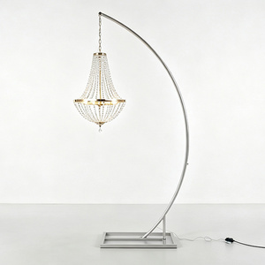 Lampada a Sospensione in Cristallo con Supporto Curvo in Metallo Minimalista, Decorazione per Sala Matrimoni, Banchetti, Tavoli e Passaggi - Product Image 3