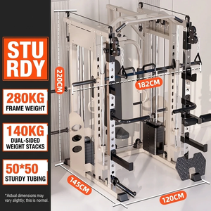 Smith Machine All-in-One con Power Cage, Attrezzatura Multifunzione <span class=keywords><strong>per</strong></span> Allenamento <span class=keywords><strong>a</strong></span> <span class=keywords><strong>Casa</strong></span> con Cable Crossover <span class=keywords><strong>per</strong></span> un Workout Completo del Corpo - Product Image 4