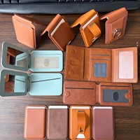 Dompet Kartu Magnetik Gift Bank untuk iPhone 17 16 15 14 13, Tempat Kartu HP Kulit PU, Logo Custom, Grosir