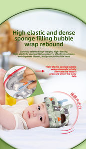 Casque de sécurité pour bébé en coton doux, anti-collision, anti-chute, réglable, respirant, lavable, pour apprendre à marcher - Product Image 5