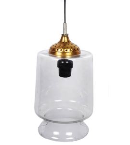 Plafonnier moderne en verre avec pendentif antique en laiton Mode télécommande - Product Image 1