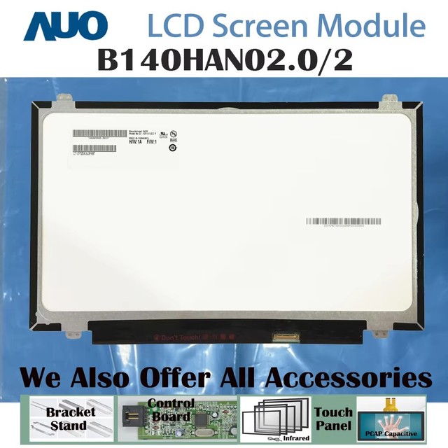 800:1 B140HAN02.0/2 220Cd/m No Touch 16:9 IPS HDR 14.0" LCD Screen Module 1920x1080 WLED New Laptop 30Pins 65%SRGB
