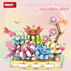 Woma Toys C0291 Kit Pot Sukulen DIY Mainan Edukatif Model Blok Bangunan untuk Anak Usia <span class=keywords><strong>5</strong></span> hingga 7 Tahun - Product Image 5