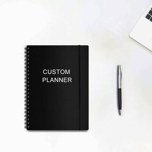 Libreta Planificadora con Tapa Dura Negra, Impresión Personalizada, Espiral, Horarios Diarios y Horarios por Hora, Regalo al por Mayor - Product Image 2