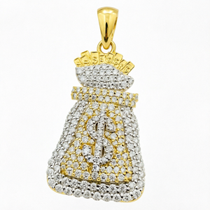 Avina Jewels Neuer Bestand Vergoldeter Brillantschliff-Anhänger Hip-Hop-Schmuck für Männer 925 Silber GRA-Zertifizierter Moissanit - Product Image 1