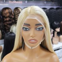Perruque Lace Front Blonde Platine 613, Densité 250%, Cheveux Humains Vierges Brésiliens Longs, HD Transparente pour Perruque Sans Colle, Vente en Gros