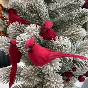 2020 nuevo producto decoración de Navidad árbol de Navidad ornamento Artificial pájaro <span class=keywords><strong>rojo</strong></span> <span class=keywords><strong>cardenal</strong></span> - Product Image 3