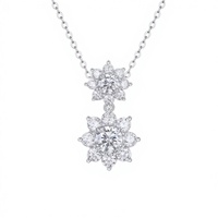 Fournisseur professionnel en gros de pierres précieuses synthétiques en argent 925, alternative au diamant, moissanite, pendentif à 4 griffes avec chaîne câble