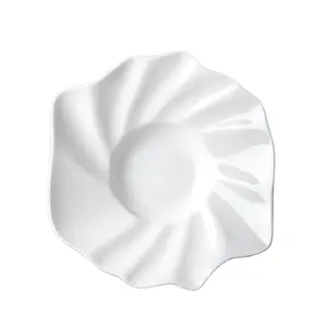 Chaoda High Quality 9.5 inch Special Shell porcelain plate white durable porcelain dinning plate unique dinner plates