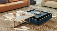 Table centrale ovale en marbre pour maison moderne Meubles de salon en bois Table basse en marbre de luxe moderne