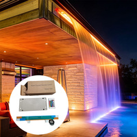 Cascade d'eau en acrylique pour piscine HUAXI, rideau d'eau, lame de cascade, lumière LED RGB résistante aux UV, multi-positions, intérieur/extérieur