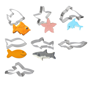 Ensemble de 7 <span class=keywords><strong>emporte</strong></span>-pièces à thème animaux marins de haute qualité en acier inoxydable pour la pâtisserie et la décoration de gâteaux - Product Image 1