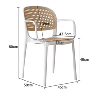 Chaise de salle à manger en plastique empilable moderne EaseNeat, design tendance pour usage intérieur/extérieur, café, restaurant, usage quotidien