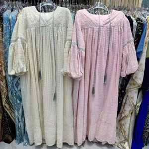 Robe longue de soirée élégante faite à la main avec perles, taille unique, pour fête, <span class=keywords><strong>Ramadan</strong></span>, Kaftan, Aïd - Product Image 5