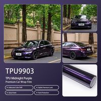 Film de protection TPU violet nuit anti-jaunissement, application à froid, rouleau de haute qualité, spécifications américaines, disponible pour l'habillage complet des voitures en usine