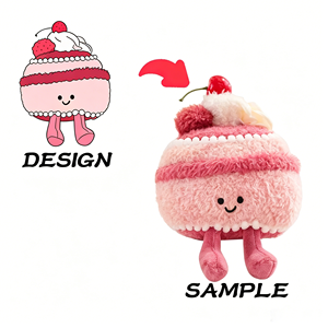 Peluche Serie Jelly Cake: Rotolo Svizzero al Gusto Ciliegia e Fragola, Imbottito in Cotone PP, Regalo di Compleanno Universale per Bambini, Personalizzabile - Product Image 1
