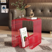 Table basse moderne en fer avec rangement et design multifonctionnel, meuble de chevet et étagère pour petit salon domestique