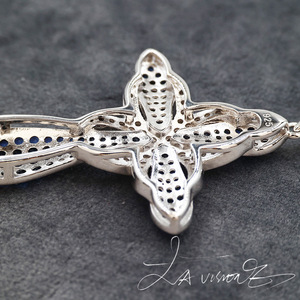 Counterattack Series Alloy 925 Silver Inlaid <b>Crystal</b> & Rhinestone Nano Stone Vintage Unisex Pendant <b>Jewelry</b> - Product Image 3