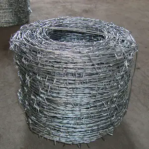 Anti korosi 50kg/gulungan kawat besi berduri galvanis panjang per gulungan untuk pagar obral