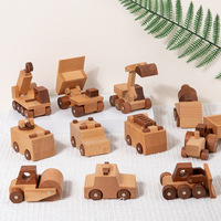Coche de Policía de Madera de Simulación, Excavadora de Cemento, Camión de Bomberos, Juguete Infantil, Certificado EN71, Material MDF
